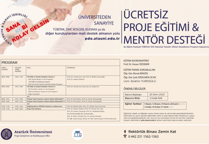 ATAUNİ’den sanayi ve KOBİ’lere proje eğitimi