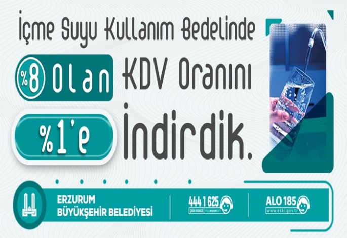 Büyükşehir’den İçme Suyunda KDV  İndirimi