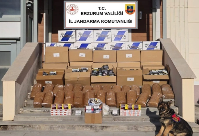 Erzurum’da kaçak sigara ele geçirildi