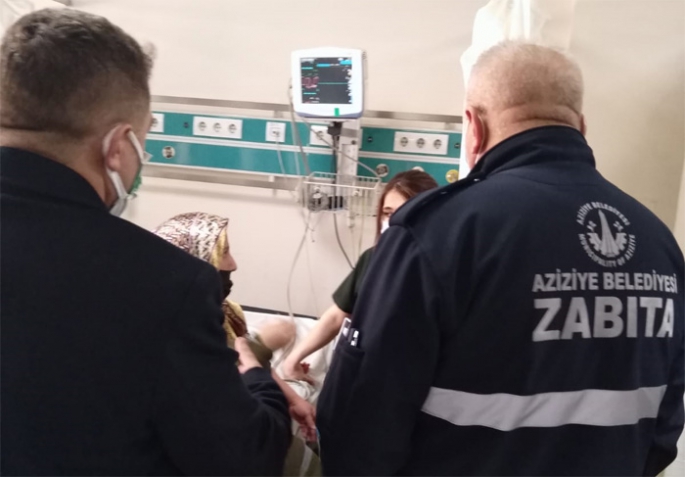 Hasta kadının imdadına Aziziye zabıtası yetişti