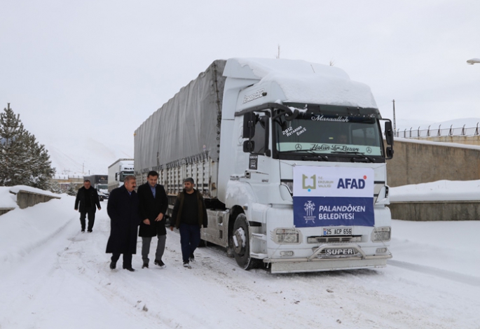 Palandöken’den 18 TIR dolusu yardım