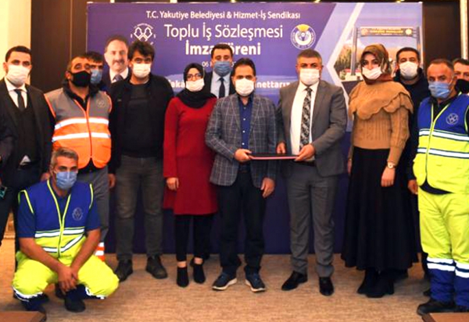 Yakutiye işçilerinin toplu sözleşme mutluluğu 